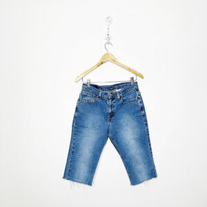 VTG LEVI'S 515 Bermuda Cut Off Shorts women's medium blue Cotton stretch 8 28
